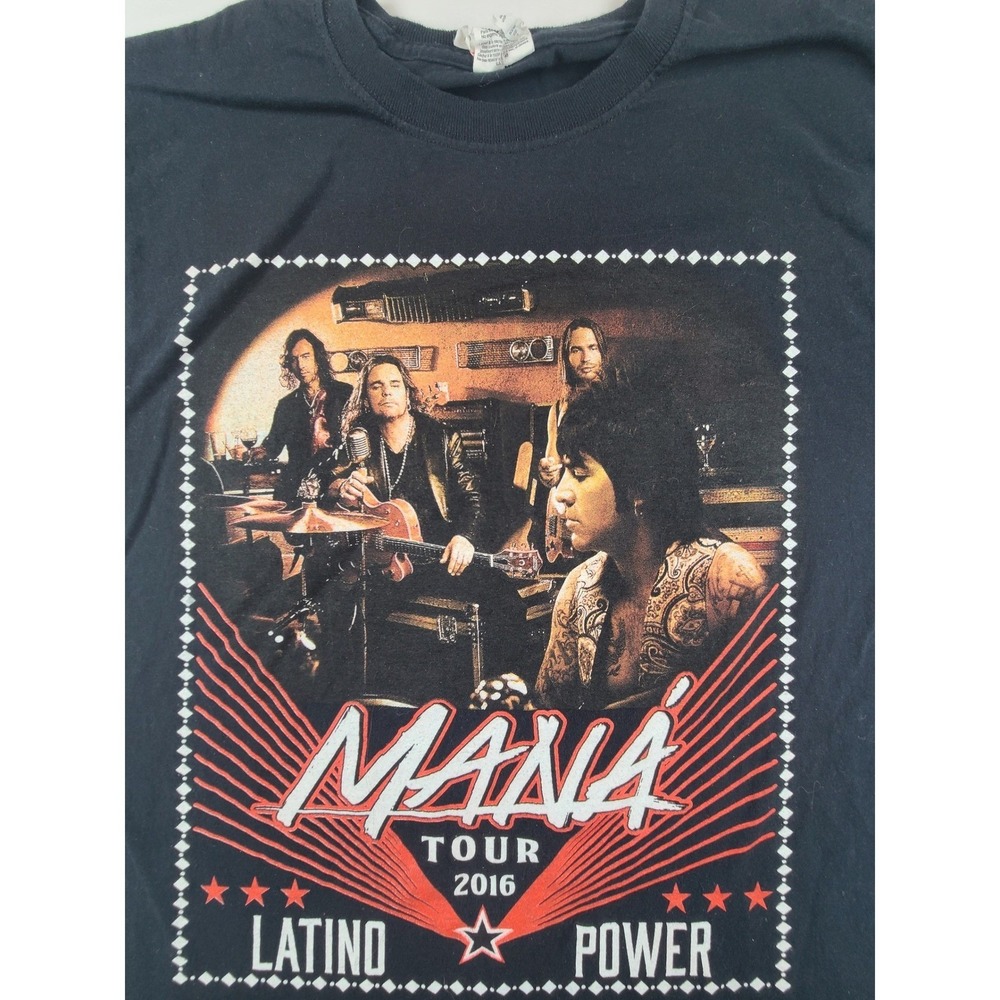 Mana Latino Power‎ 2016 Tour Latin Pop Rock Music Band T-Shirt Mens Small Black